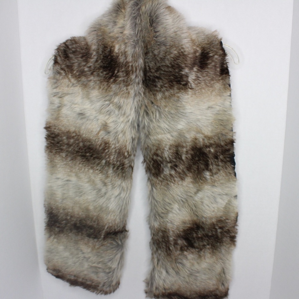 Faux Fur Scarf Brown 62 in long